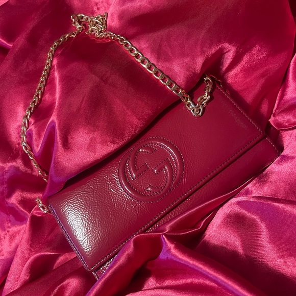 Guggi Leatherfold Red Rare Bum Bag - Picture 1 of 9